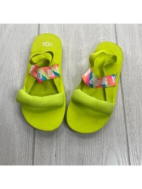 Ugg Women's Lime Green Strappy Zuma Sling Sandals Size 6